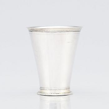 A Swedish 18th Century parcel-gilt silver beaker, marks of Friedrich Heinrich Klinck, Stockholm 1738.