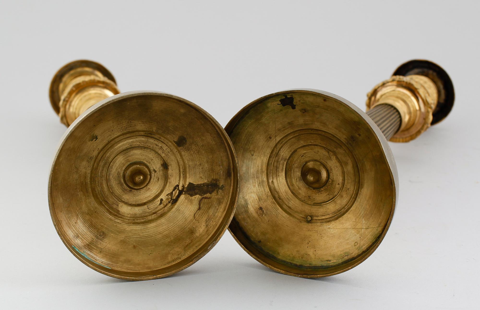 LJUSSTAKAR, 1 par, empire, 1800-talets första hälft.
