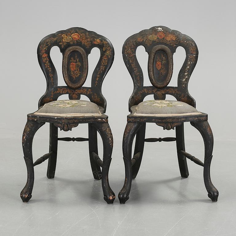 STOLAR. ett par, barockstil, 1800-talets andra hälft.