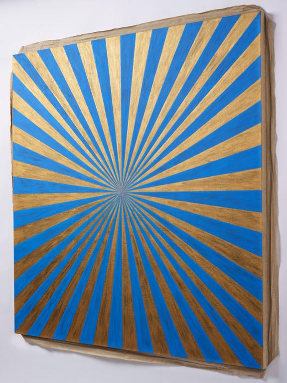 Elisabeth Frieberg, "Untitled (blue, gold, center, beam)".
