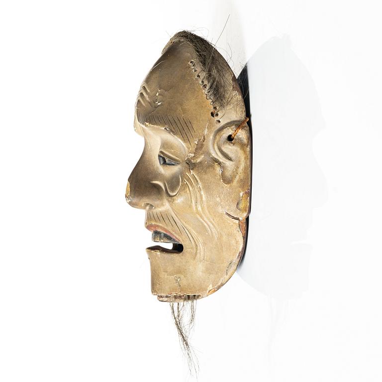 Noh-mask, bemålat trä, Japan, Edo (1603-1868).