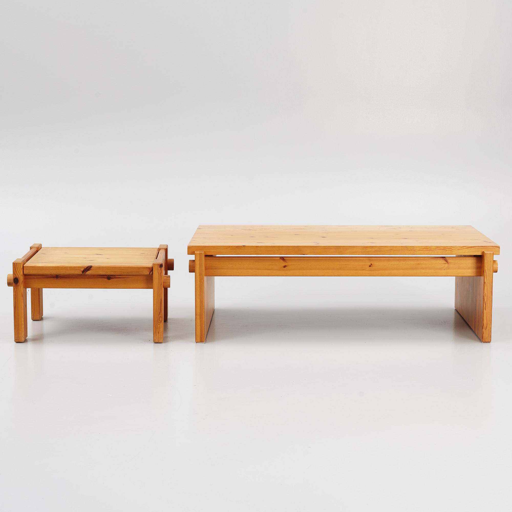 Yngve Ekström, two 'Dymling' coffee tables, Swedese, 1970's.