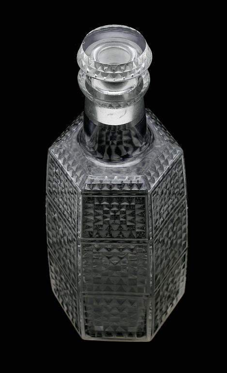 KARAFF, glas, modell 3169, "Dundee Mosaique", René Lalique, Frankrike, 1900-talets första hälft.