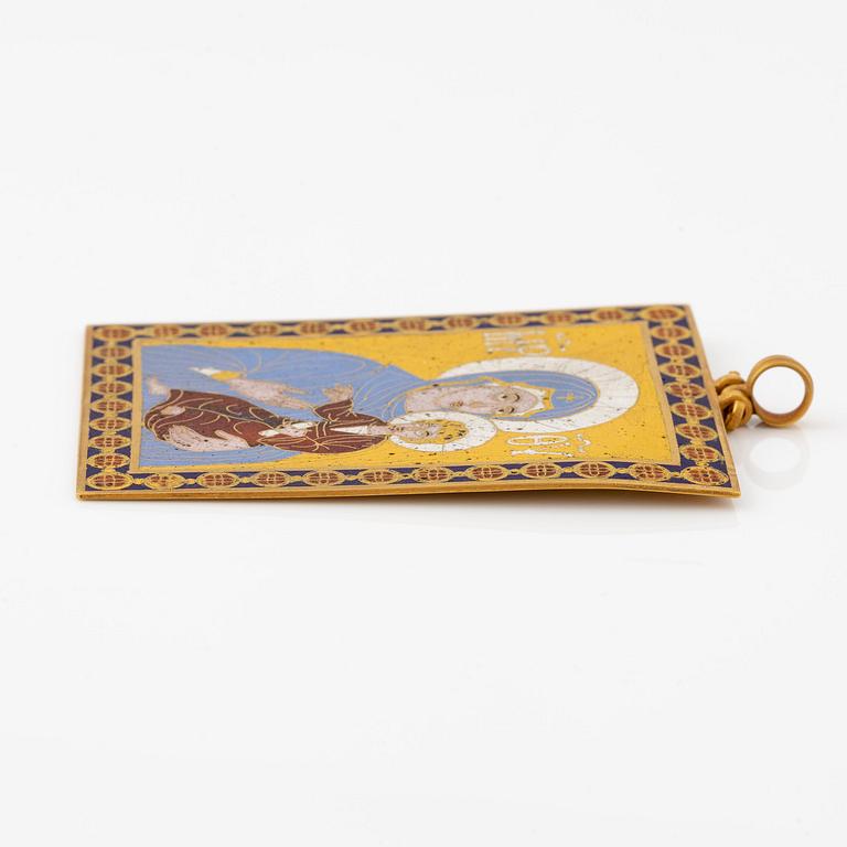 Plaque, guld och cloisonnéemalj, Bysantinsk stil, sentida.