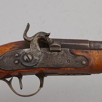 SLAGLÅSPISTOLER, 3 st, 1800-tal.