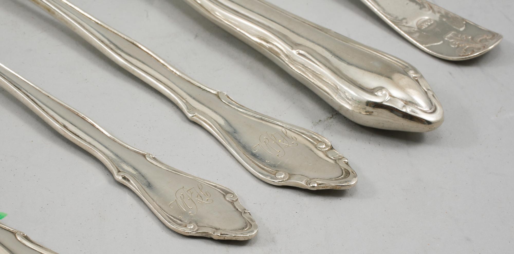 BESTICK, 40 st, silver, 1800/1900-tal. Vikt ca 1 950 gram.