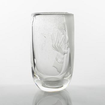 Mats Jonasson, vas, "På heder och samvete", Målerås Glasbruk, 4/10, 1989.