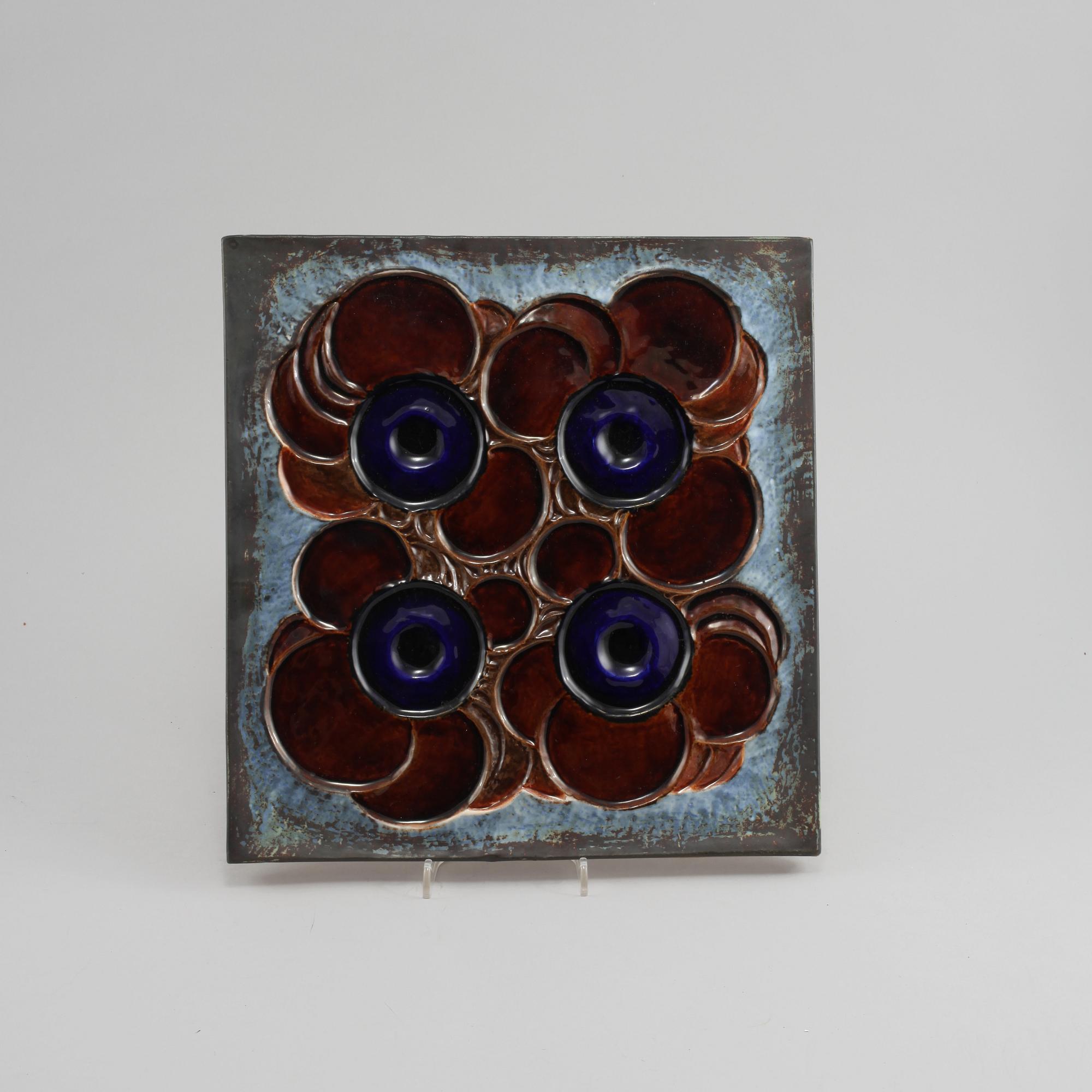 VÄGGPLATTA, stengods, Olle Alberius, Rörstrand, 1900-talets andra hälft.