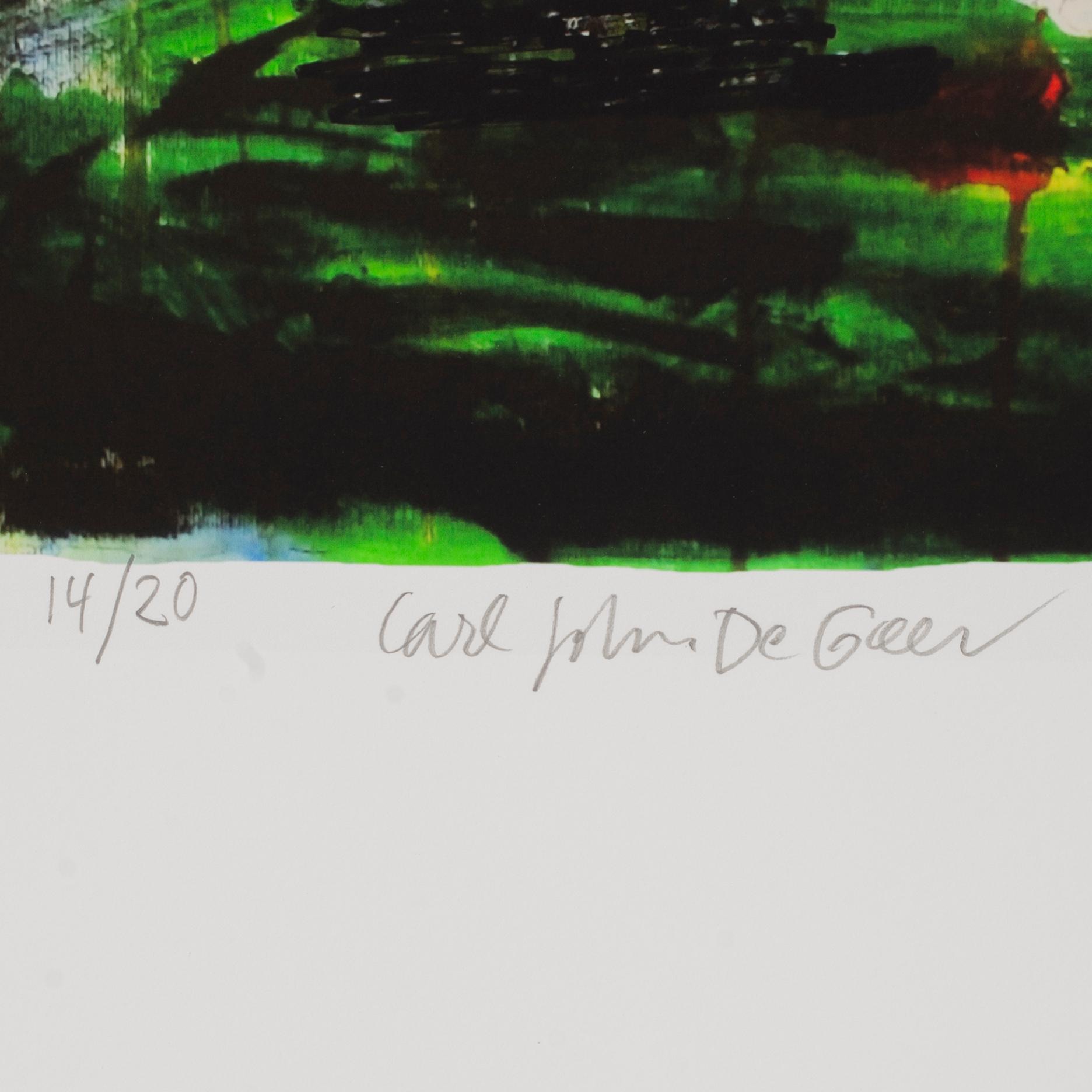 Carl Johan De Geer, färglitografi, signerad 14/20.