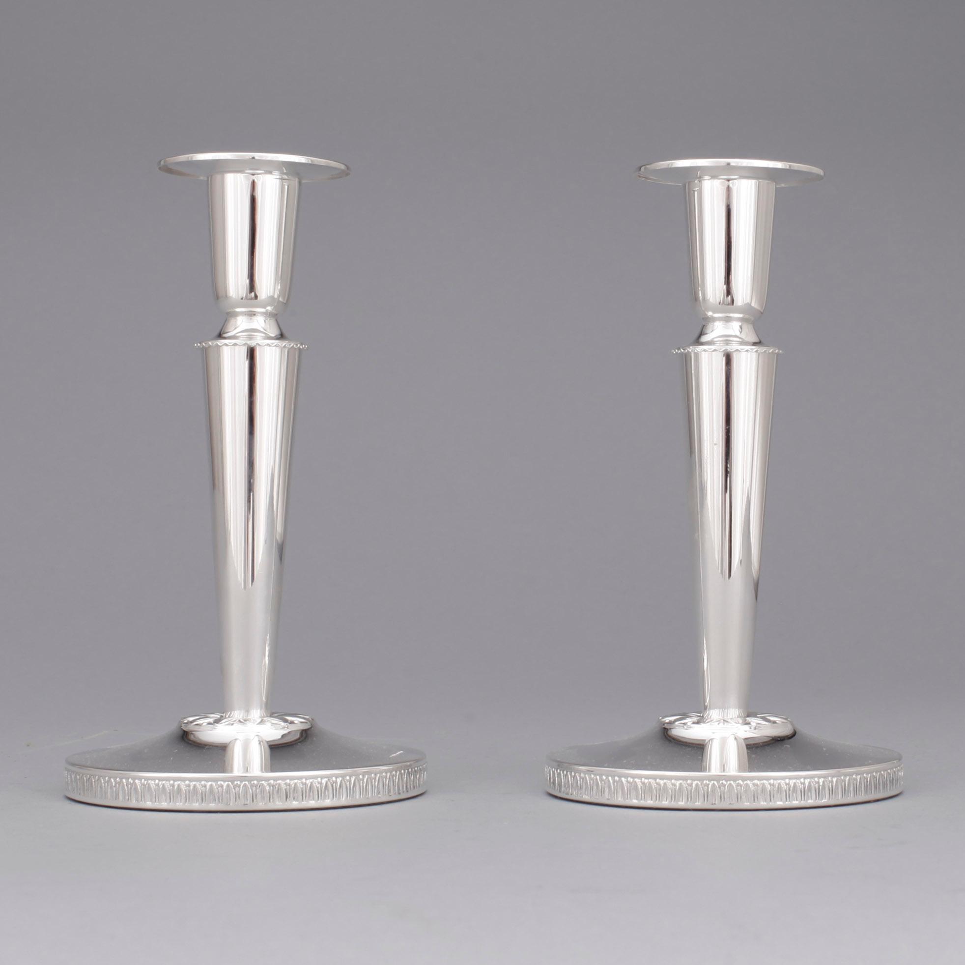LJUSSTAKAR, ett par, silver, Ceson, Göteborg, 1995.