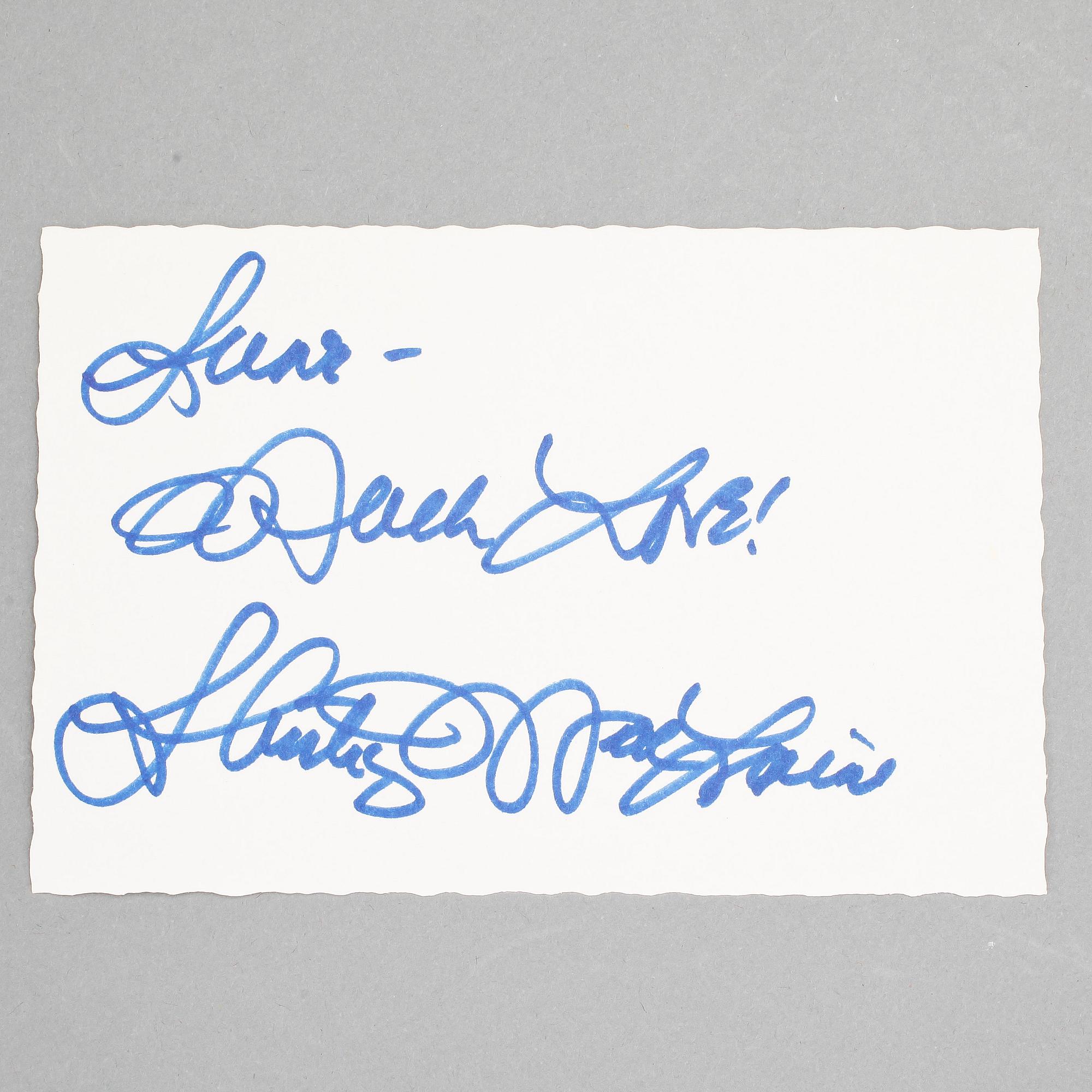 SKÅDESPELARE, 17 st, bla Graucho Marx och Woody Allen, egenhändiga.