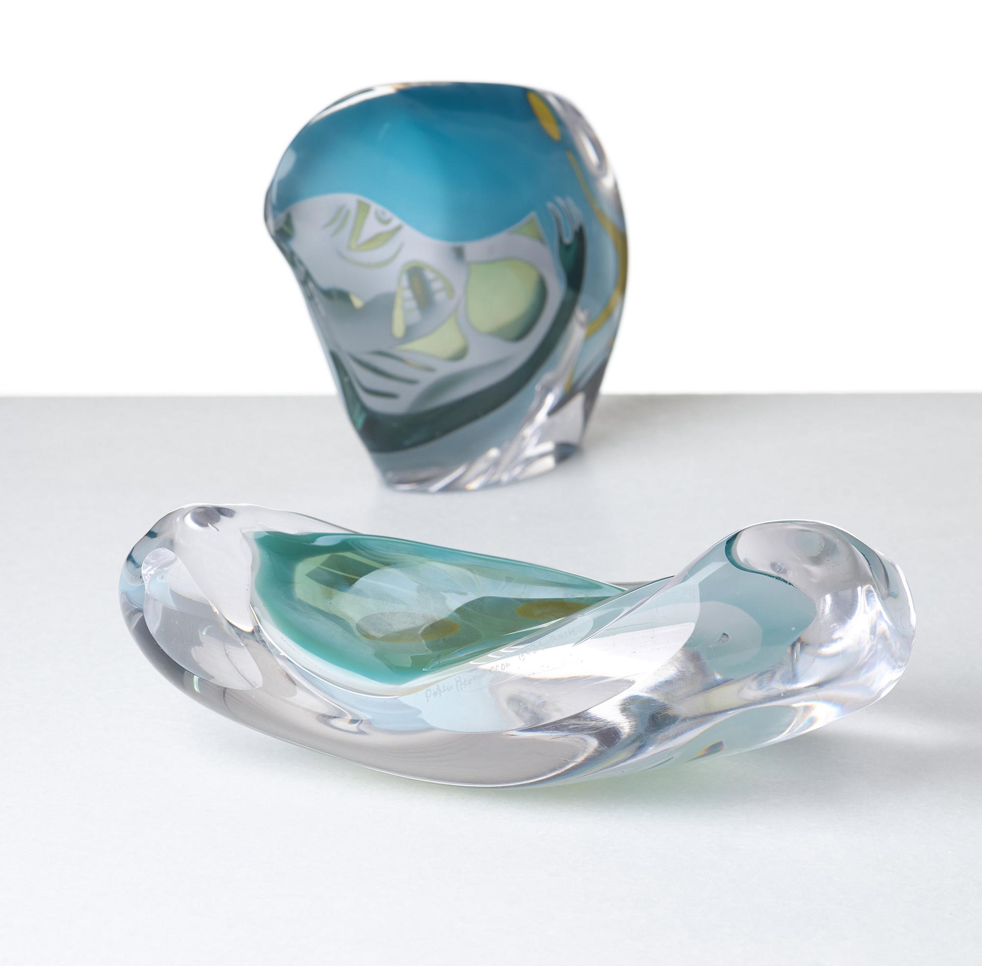 Peter Hermansson, two "graal" glass sculptures, Boda, Sweden 2014.
