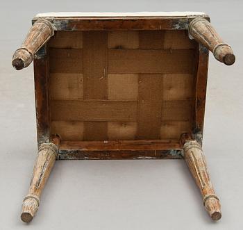 TABURETT, gustaviansk, sent 1700-tal.