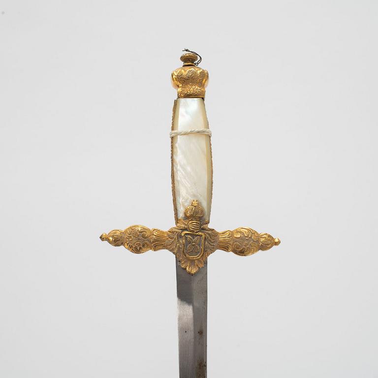 A Swedish small-sword, 19th Century, with scabbard.