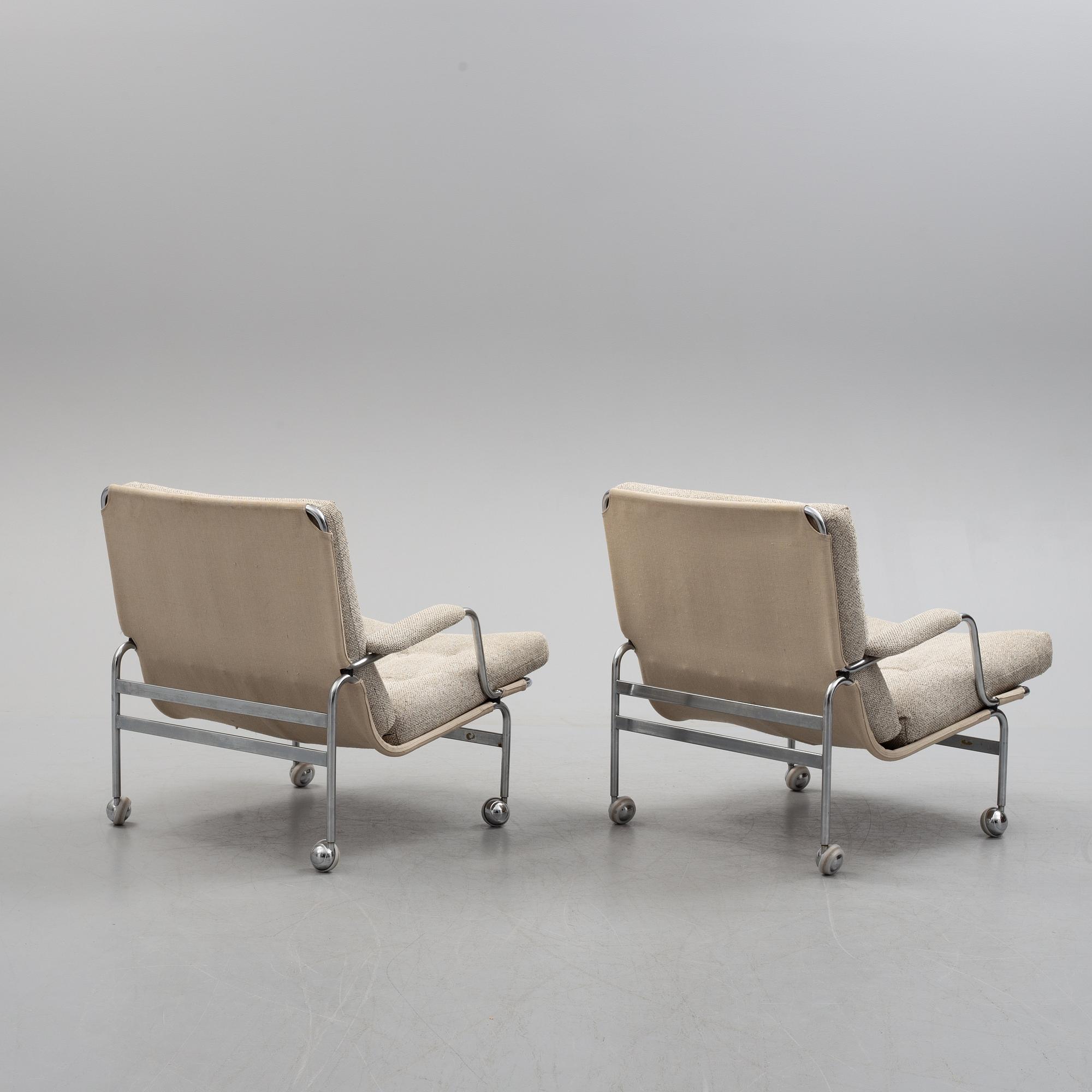 A pair of 'Karin' easy chairs by Bruno Mathsson for Dux, second half of the 20th century.