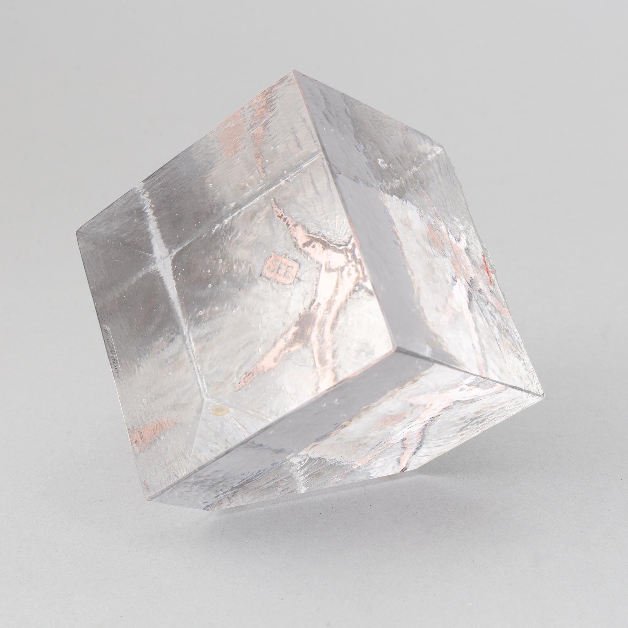Bertil Vallien, two glass sculptures, Kosta Boda.
