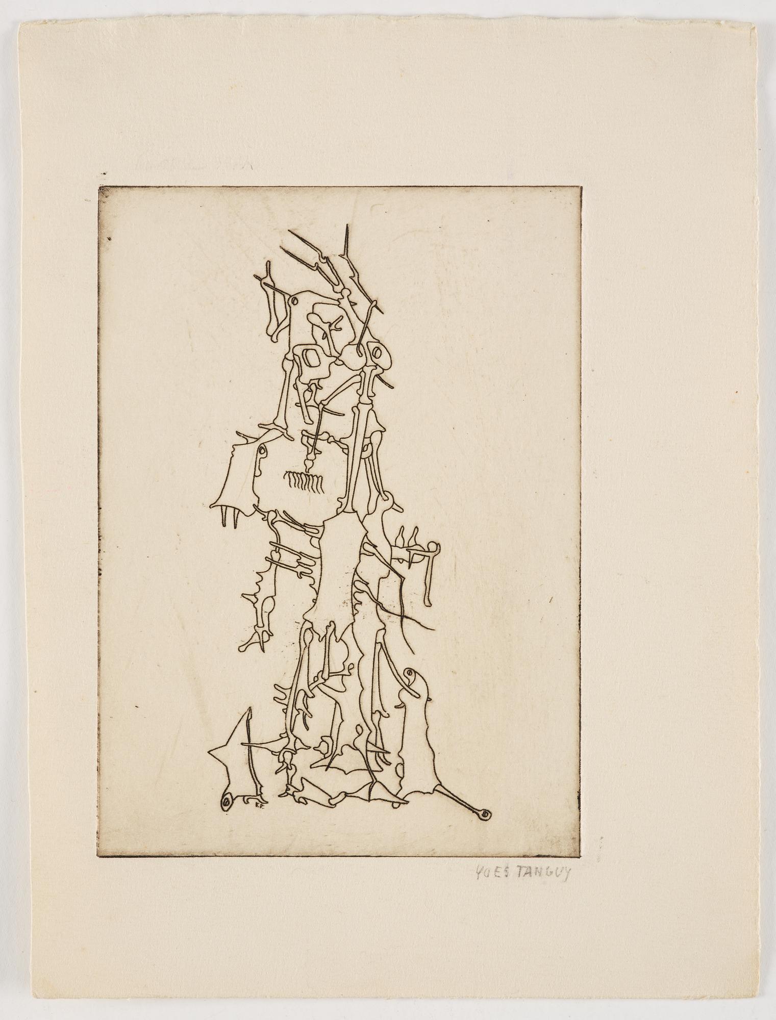 Yves Tanguy, "Composition B, from Le Mythe de la Roche percée".