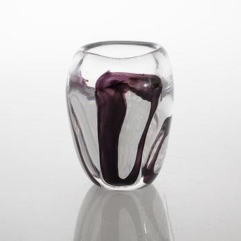 A signed glass vase by Anna Forsling.