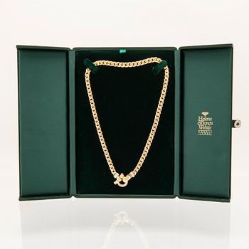 An 18K white and yellow gold necklace set with two cabochon-cut sapphires Italy 1980s.