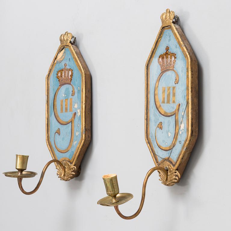 LJUSLAMPETTER, ett par, gustavianska, ett par, 1700-talets slut.