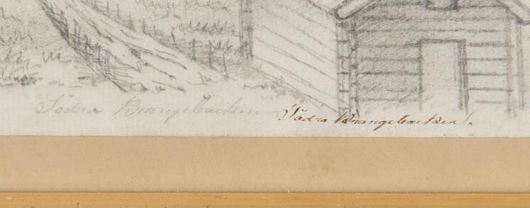 WILHELM VON WRIGHT, lyijykynäpiirros, signeerattu ja päivätty 1832.