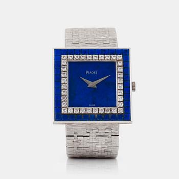 778. A Piaget lapis lazuli and brilliant-cut diamond ladies wrist watch.