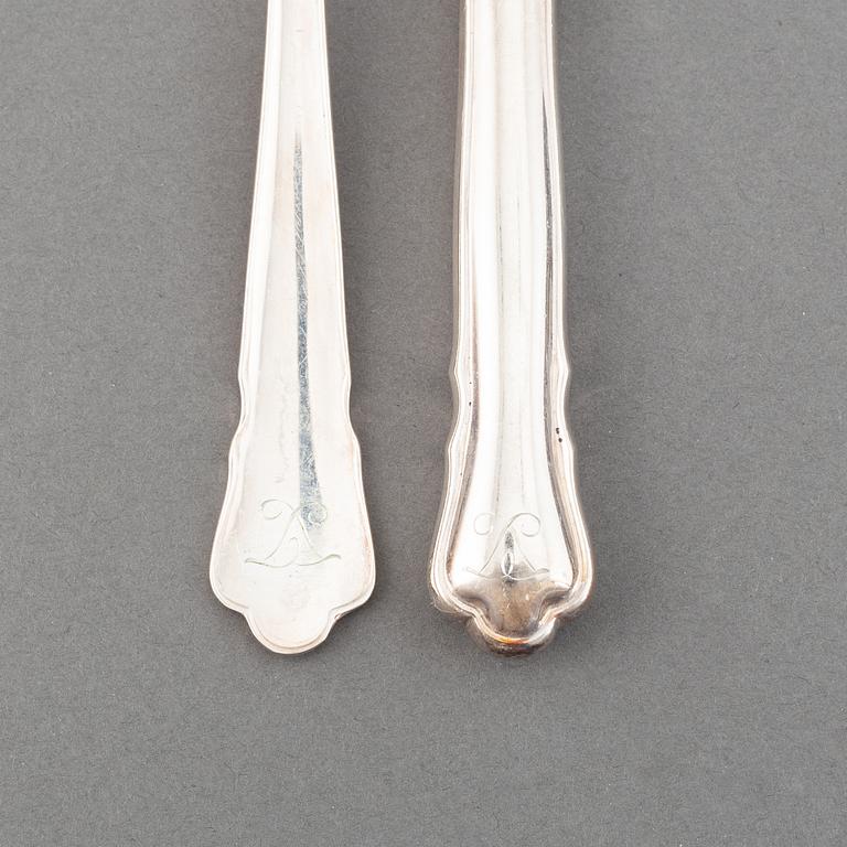 A swedish silver cutlery service, 'Chippendale', some Stockholm 1973. (133 pieces).