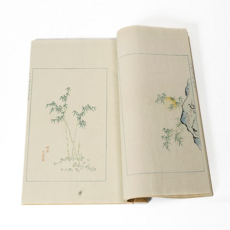 十竹齋書畫譜 四開 木版畫 A complete collection of Ten-Bamboo Studio decorative letter papers, Rongbaozhai in Beijing in 1952.