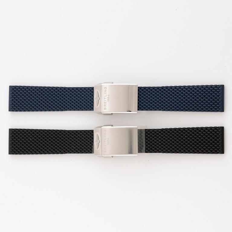 Collection of watch straps, 2 pcs, Breitling.