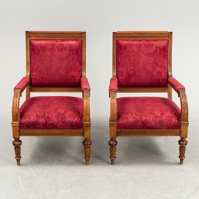 A pair of end of the 19th century chairs.