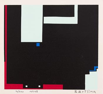 Olle Baertling, silkscreen in colours, 1951-68, signed 16/300.