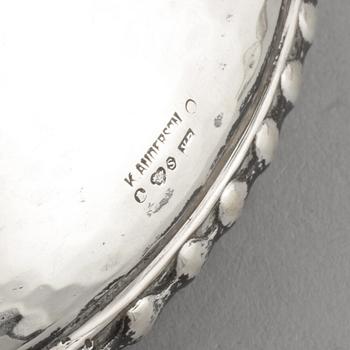 BORDSLAMPA, silver, K Anderson, Stockholm, 1920-tal.