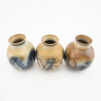 Edgar Böckman,  a set of three stoneware vases signed.
