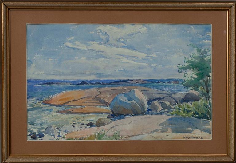 JOHANNES GEBHARD, akvarell, sign. och dat. -52.