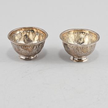SUPKOPPAR, ett par, silver, Petter Gillberg, Varberg, 1791. Vikt 25 g.