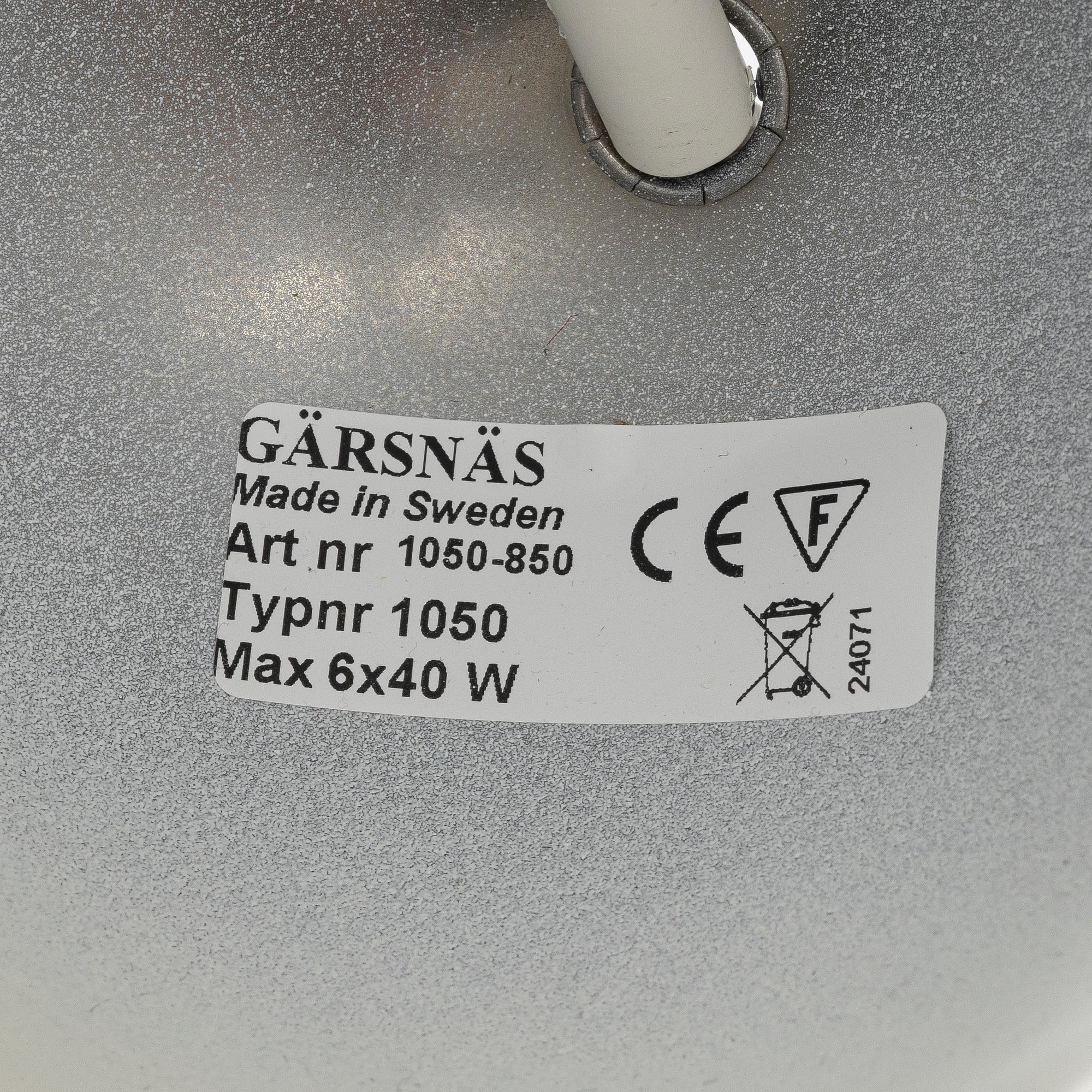 Tore Ahlsén, taklampa, "Pia-lampan", Gärsnäs.