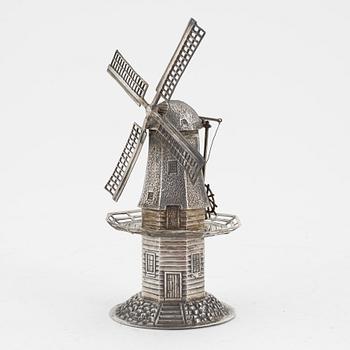 A Dutch silver windmill figurine, 1912.