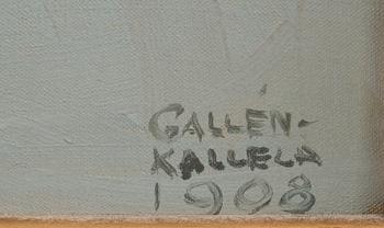 Akseli Gallen-Kallela, "MUIKKUJA VARTOOMASSA"- FISKANDE MAN.
