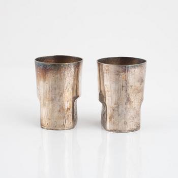 A pair of Swedish silver beakers, mark of Karlheinz Sauer, Västerås 1974.