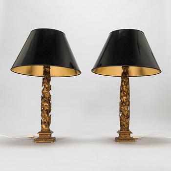A pair of table lamps, late 20th century.