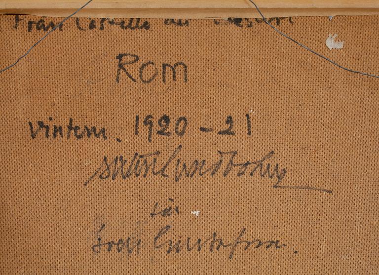 SIXTEN LUNDBOHM, oljemålning på pannå. Monogramsignerad.