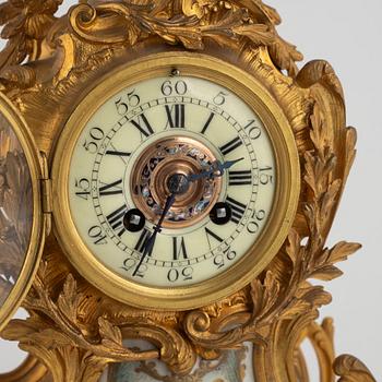 Mantel clock, Rococo style, circa 1900.