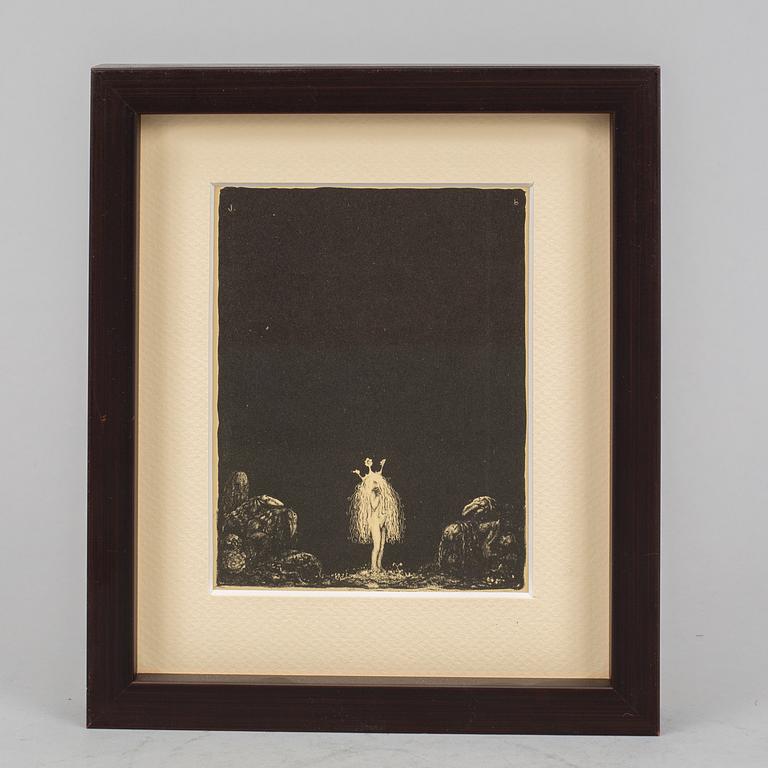 John Bauer, litografi, 1915, signerad i trycket.