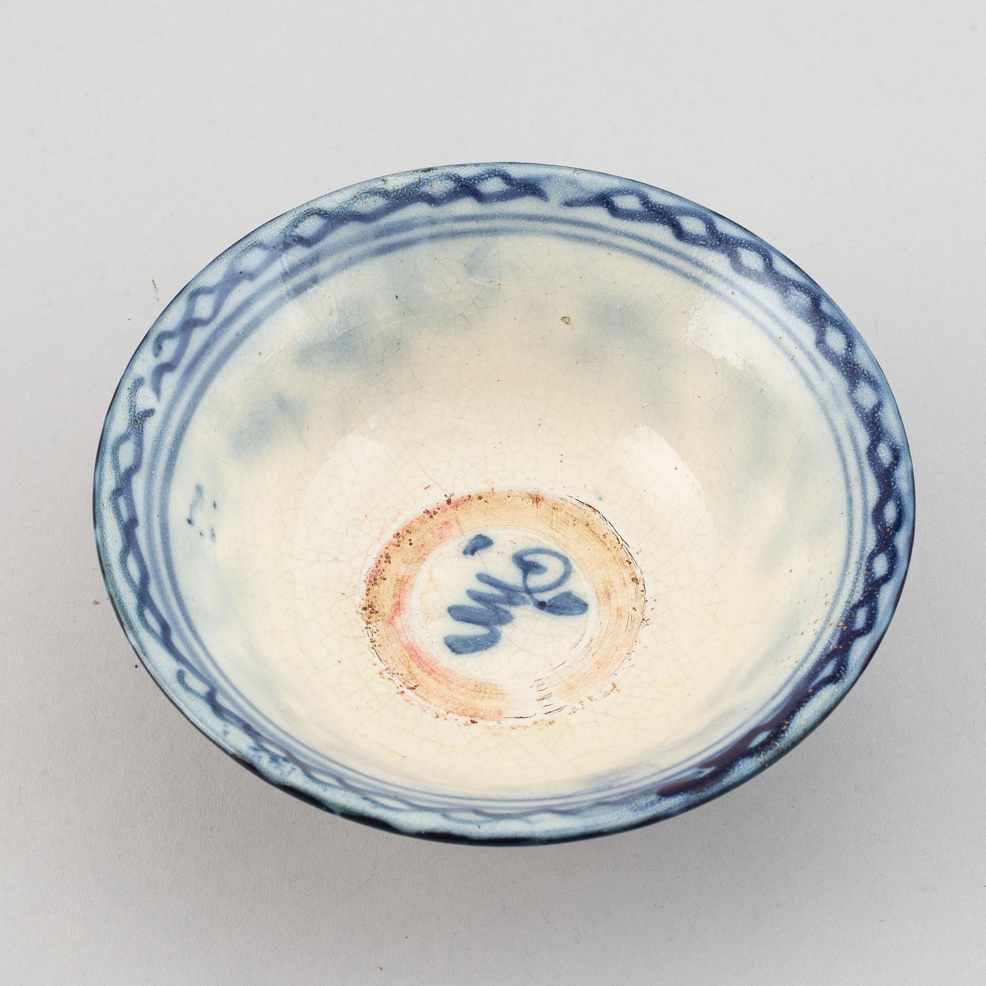 A group of 13 (11+2) blue and white bowls and dishes, Ming, Qing and, Japan, also  20th century.