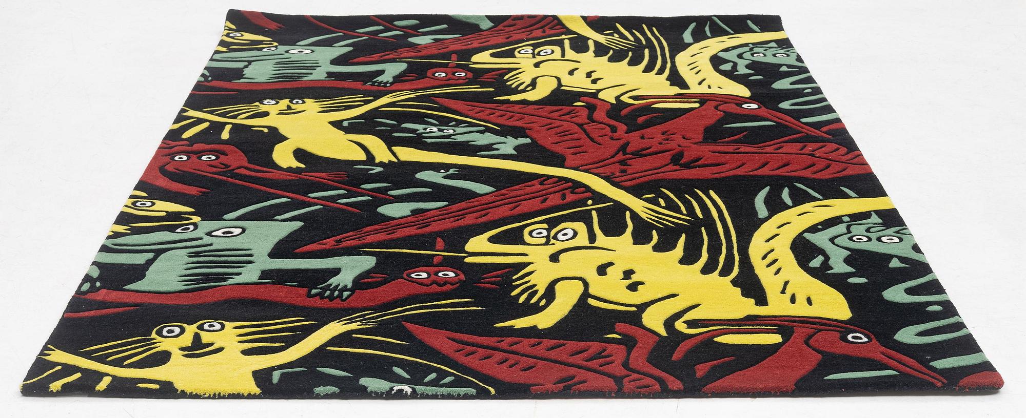 Carl Johan De Geer, matta, "Monster Subtil", handtuftad, ca 242 x 162 cm, signerad o numrerad 02.