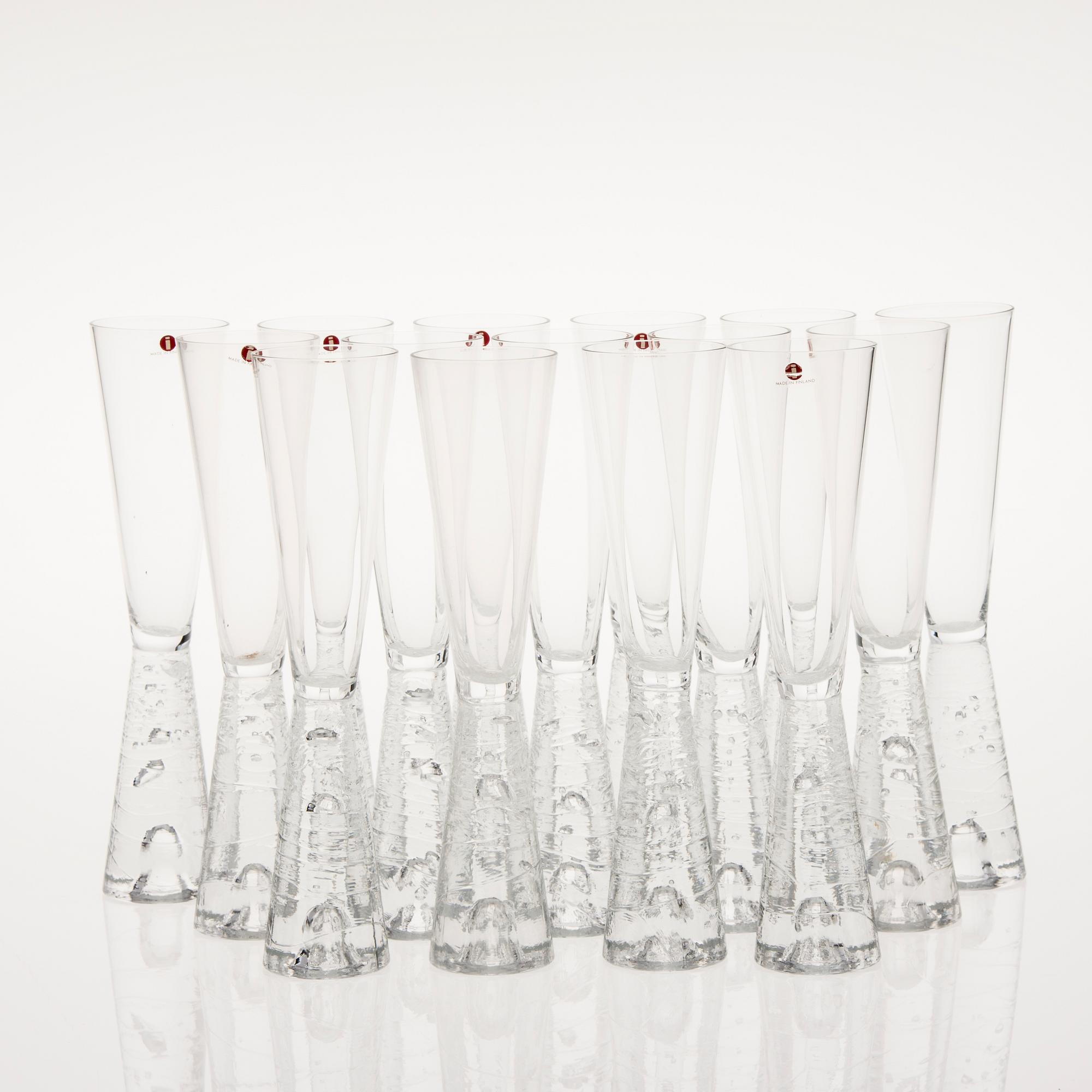 CHAMPAGNEGLAS, 15 st, "Arkipelago", Timo Sarpaneva, Iittala, 1980-93.
