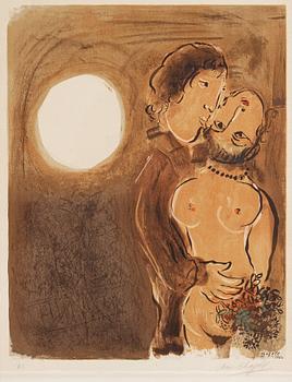 378. Marc Chagall, "Couple en ochre".