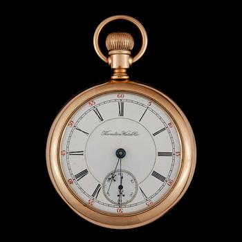 FICKUR, 14k guld, Hamilton Watch Co, Railroad, tidigt 1900-tal. Vikt ca 125g.