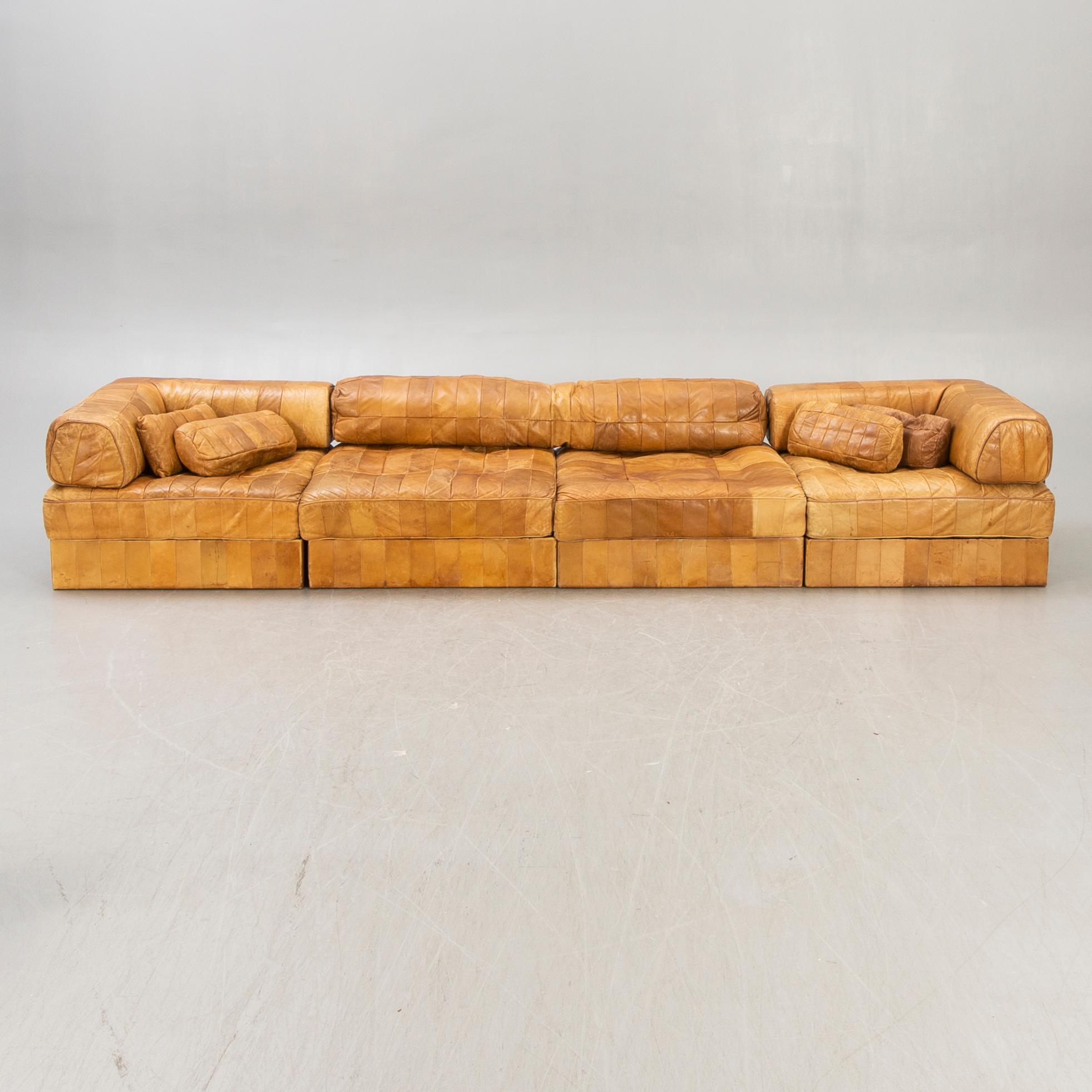 A leather de Sede 1970s sofa.