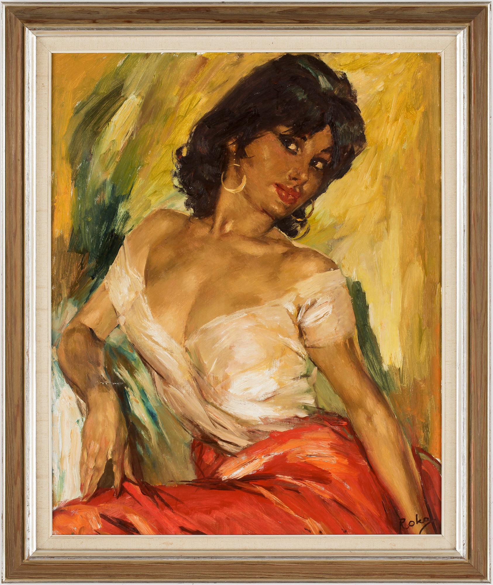 CHARLES ROKA, olja på duk, signerad.